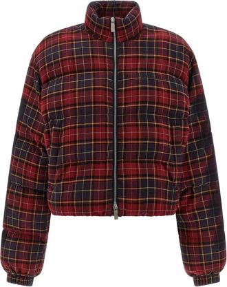 Off-white Arrow geruit bomberjack - Rood