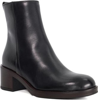 Dune London Womens Ladies Peline - Leather Block Heel Boots - Black - Size UK 8