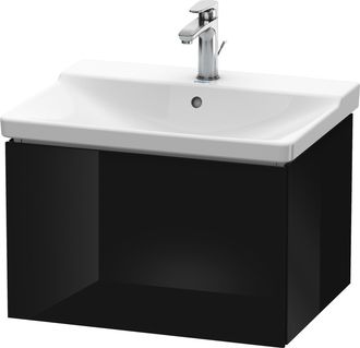 Duravit Duravit L-cube Mueble De Pared, Ancho 620mm, Profundidad 481, 1 Extra&iacute;ble, Se Ajusta A La Medida. Art&iacute;culo 233265, Color: Laca Negra De Alto Brillo - 