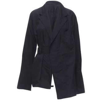 Comme Des Gar&ccedil;ons Comme Des Garcons asymmetric belted deconstructed blazer