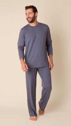 The Cats Pajamas Mens Pima Knit Pullover Set in Classic Steel at Nordstrom, Size Small