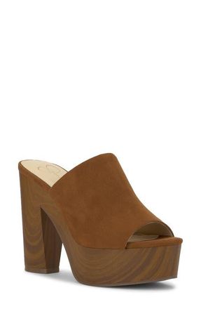 Jessica Simpson Shelbie Platform Slide Sandal in Tuscan Tan Suede at Nordstrom, Size 8.5