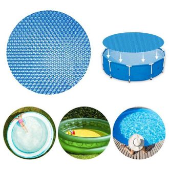 OEM Copertura Per Piscina Rotonda A Bolle Blu Da 240 Cm - Riscaldabile A Energia Solare E Isolata - Misure Personalizzabili - Per Il Riscaldamento Dellacq