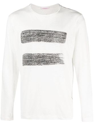 Orlebar Brown chain-stitch linen T-shirt - White