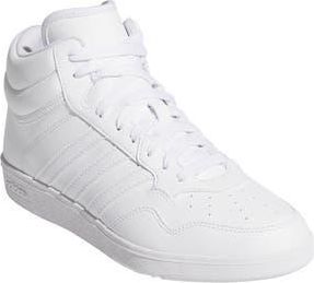 adidas Hoops 4.0 Mid Sportswear Basketball Sneaker in White/White/Black at Nordstrom Rack, Size 7