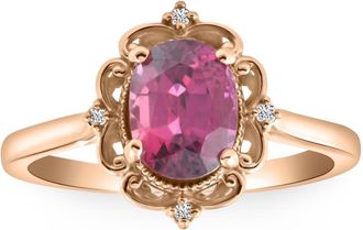 Pompeii3 GIA Certified Ruby & Diamond 2.05Ct VS Vintage Engagement Ring in 14k Rose Gold