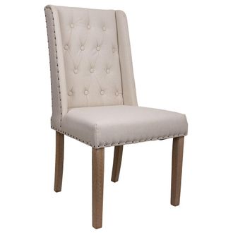 Wanderlust Deco Silla De Madera Tapizada Color Crema 53x53x48/102