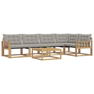 vidaXL Conjunto De Sof&aacute;s De Exterior 6 Pcs Blanco Y Gris Claro Vidaxl