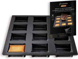 Silpat Flexipan 12 French School Butter Cookies Premium Silicone Baking Pan