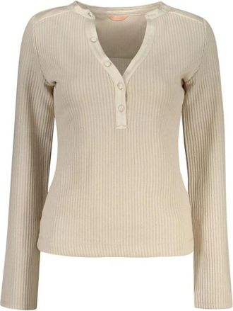 Guess V-hals Trui - Dames - V-hals truien - Beige - XS - Polyester - Truien & Vesten