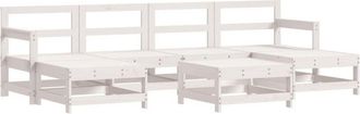 vidaXL Vidaxl - 7 Piece Garden Lounge Set White Solid Wood Pine