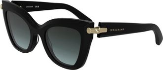 Longchamp Zwarte Acetaat Zonnebril