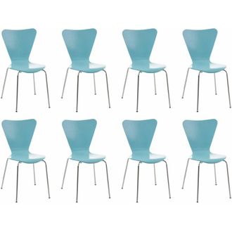 Clp Set 8x Sedie Impilabili Calisto azzurro
