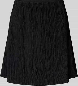 Pieces Ausgestellter Mini-Rock in Cr&ecirc;pe-Verarbeitung Modell FLORA in Black, Gr&ouml;&szlig;e XS