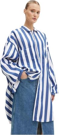 Sunnei Relaxed Shirt - Dames - Overhemden - Blauw - S - Katoen - Overhemden