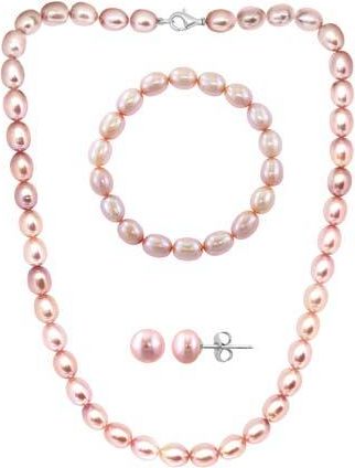 Effy Pink Freshwater Pearl Necklace, Bracelet & Stud Earrings Set at Nordstrom Rack