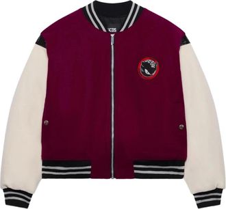 GCDS Rood Gestreepte Rits Buitenkleding - Dames - Bomber jackets - Veelkleurig - 3XL - Polyester - Jassen
