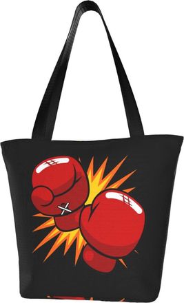 AOOEDM Boxing Gloves Reusable Tote Bag Women Casual Handbag Shoulder Bags for Shopping Groceries Travel Outdoors