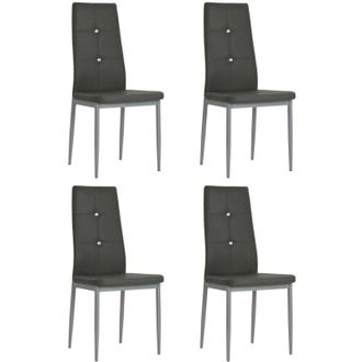 vidaXL Sedie da Pranzo 4 pz Grigie in Similpelle vidaXL 807421