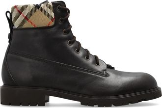Burberry Durham Enkellaarzen - Heren - Veterlaarzen - Bruin - 42 EU - Leer - Schoenen