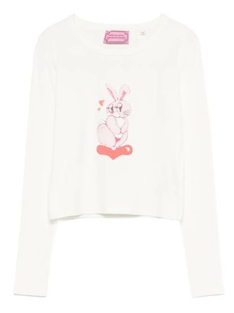 Carne Bollente T-shirt Love Bunny a maniche lunghe - Bianco