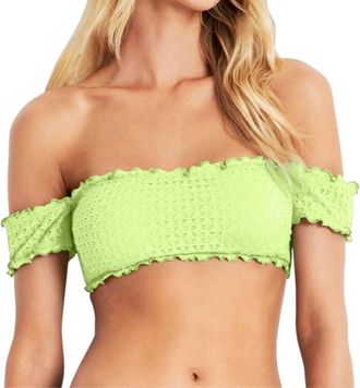 Seafolly Off The Shoulder Bikini Top In Sea Neon Green