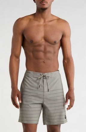 Rvca Steady Stripe Swim Shorts in Aloe at Nordstrom Rack, Size 31
