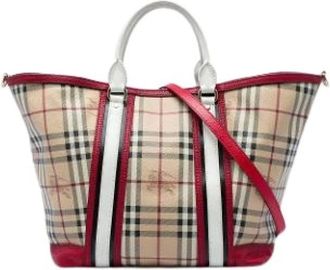 Burberry Pre-owned Satchel - Dames - Vintage Shopper - Beige - ONE Size - Leer - Vintage