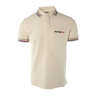 Tommy Hilfiger Polo Shirts, male, Beige, Size: S Regular Fit Polo