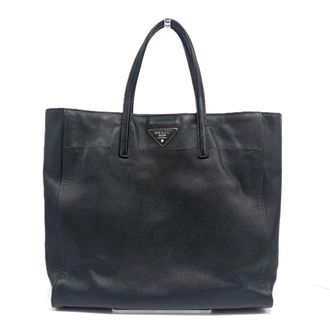 Prada Saffiano Black Saffiano Tote Bag (Pre-Owned)
