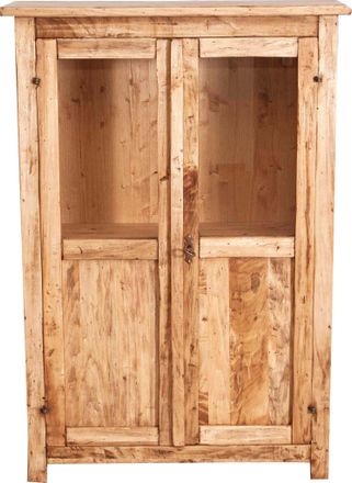 Biscottini International Vitrina De Estilo Country De Madera Maciza De Tilo Acabado Con Efecto Natural 68x25x98 Cm