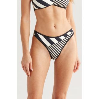 Solid & Striped The Tati Bikini Bottoms in Noir Stripe at Nordstrom, Size Medium