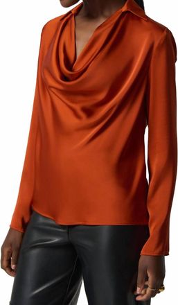 Joseph Ribkoff Tandoori Satin Blouse In Orange