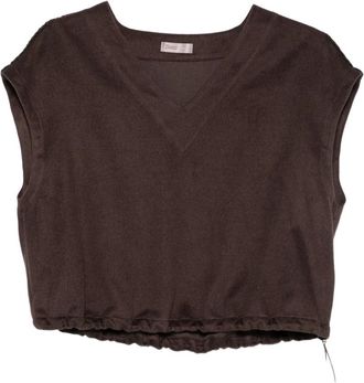 Herno V-hals Gebreide Blouse - Dames - V-hals truien - Bruin - M - Wol - Truien & Vesten