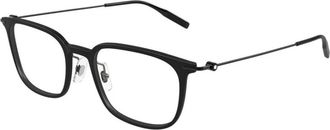 Montblanc Rechthoekige Brillen - Heren - Brillen - Zwart - 52 MM - Accessoires
