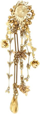 Dries Van Noten Gouden Statement Broche met Hangers - Dames - Accessoires - Geel - Maat: ONE Size Acryl