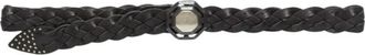 Aniye By Gevlochten Riem met Metalen Gesp en Strassdetails - unisex - Riemen - Zwart - M - Leer - Accessoires