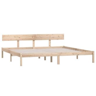 Berkfield Home Modern Bed Frame Solid Wood Pine 200x200 cm in Light Tan