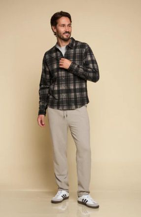 Fundamental Coast Nazare Cove Flannel Shirt In Jet Black