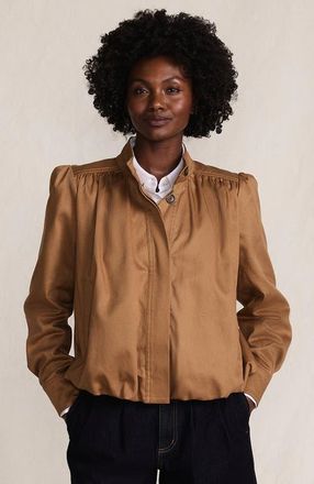 Lands End Drapey Twill Bubble Hem Jacket in Canyon Camel at Nordstrom, Size X-Small