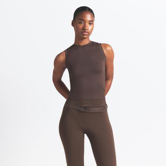 Nike Womens SKIMS Airy Muscle T-Shirt in Brown | TPTSH2739-DSP
