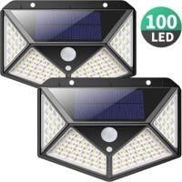 OEM 100 Luces Solares Led Para Exteriores, Paquete De 2 Luces Solares Para Exteriores Con Sensor De Movimiento, Resistentes Al Agua Hasta 270&deg;, Potentes F