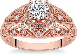 Pompeii3 1 1/2Ct Diamond Vintage Engagement Ring 14k Gold Lab Grown