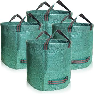 OEM Juego De 4 Bolsas De Jard&iacute;n De 500 Litros, Bolsas Resistentes Para Residuos De Jard&iacute;n, Bolsas De Pp Estables Y Plegables, Resistentes A Los Rayos Uv (