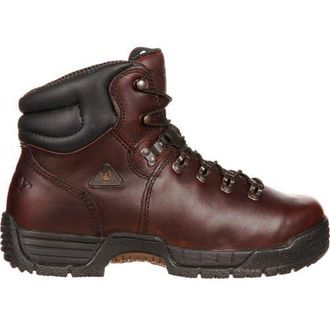 Rocky Steel Toe Waterproof Work Boots in Dark Brown at Nordstrom, Size 10.5