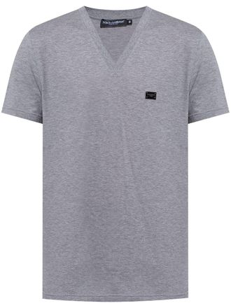 Dolce & Gabbana v-neck t-shirt - men - Cotton - 48 - Grey