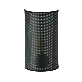 Wonderlamp Aplique de pared estilo natural con forma cil&iacute;ndrica de tejido negro