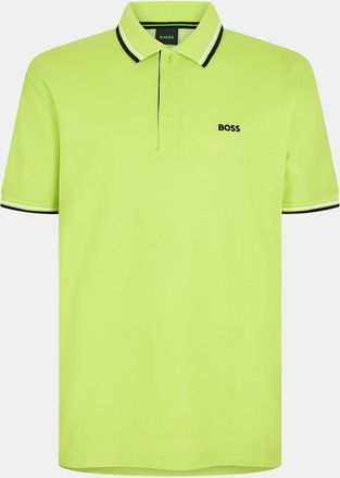 HUGO BOSS Mens Paddy Short Sleeve Polo Shirt in Bright Green - Size Small