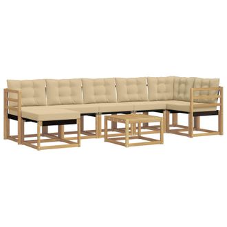 vidaXL Conjunto De Sof&aacute;s De Exterior Con Coj&iacute;n 8 Pcs Y Beige Vidaxl