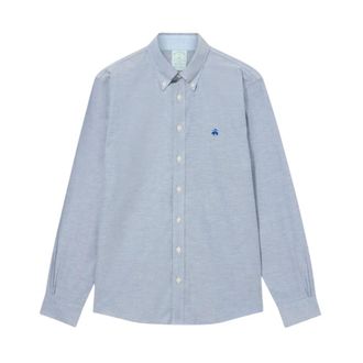 Brooks Brothers Slim Fit Oxford Non-Iron Button Down overhemd - Heren - Casual Overhemden - Blauw - L - Katoen - Overhemden